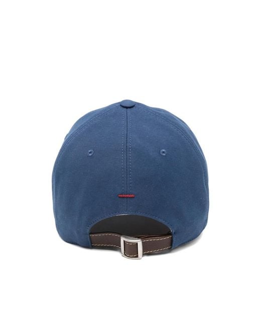 Brunello Cucinelli Blue Logo-Embroidered Baseball Hat for men