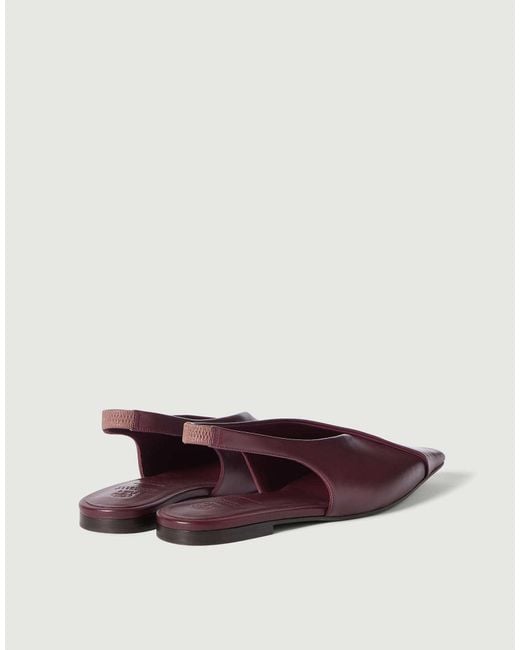 Brunello Cucinelli Purple Calfiskin Slingback Flats