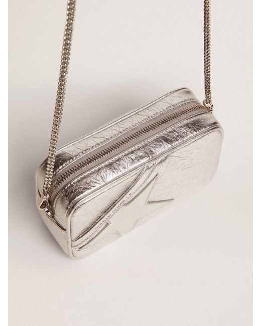 Golden Goose Deluxe Brand Natural Metallic Star Patch Crossbody Bag