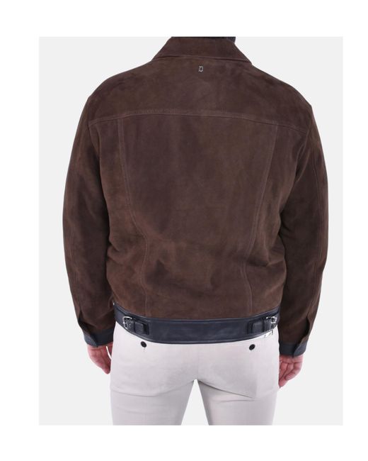 Dondup Brown Biker Zip Jacket for men