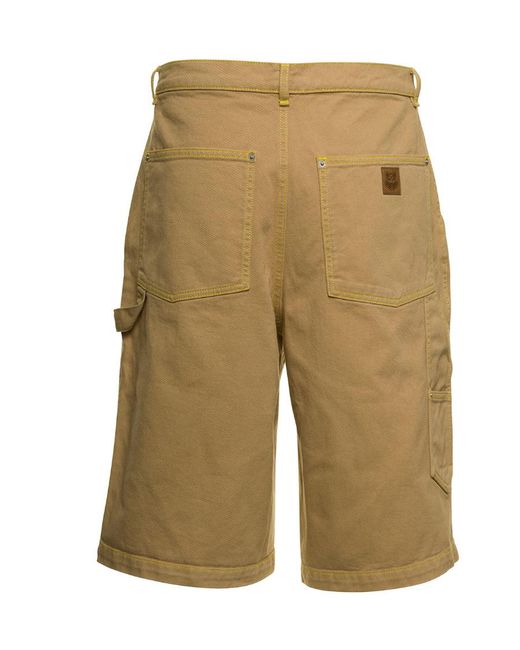 KENZO Green Logo-Patch Bermuda Shorts for men
