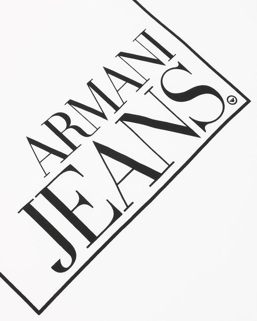 Armani Jeans White Logo Printed T-Shirt