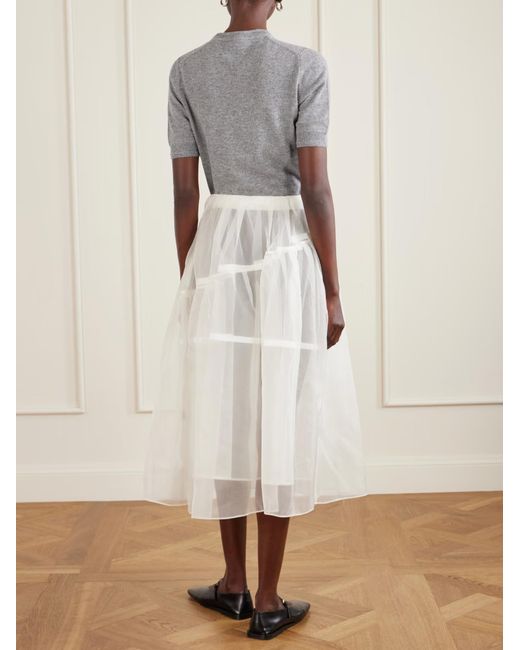 Simone Rocha White Layered Pleated Midi Skirt