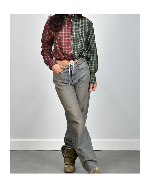 Haikure Blue Korea High-Waist Wide-Leg Jeans