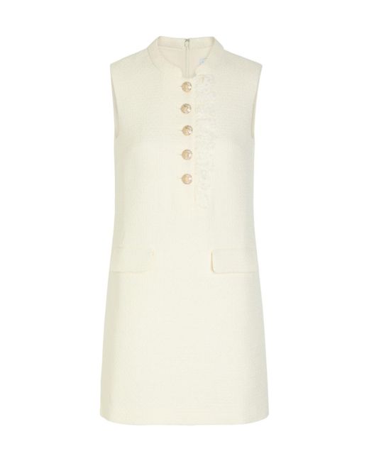 Self-Portrait White Tailored Bouclé Mini Dress