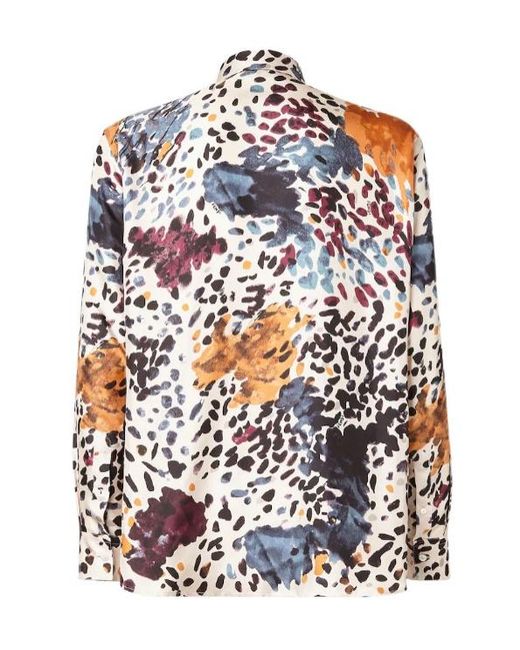 Fendi White Falena Printed Long Sleeved Shirt for men