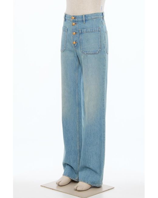 Valentino Blue Button Detailed Regular Fit Jeans for men