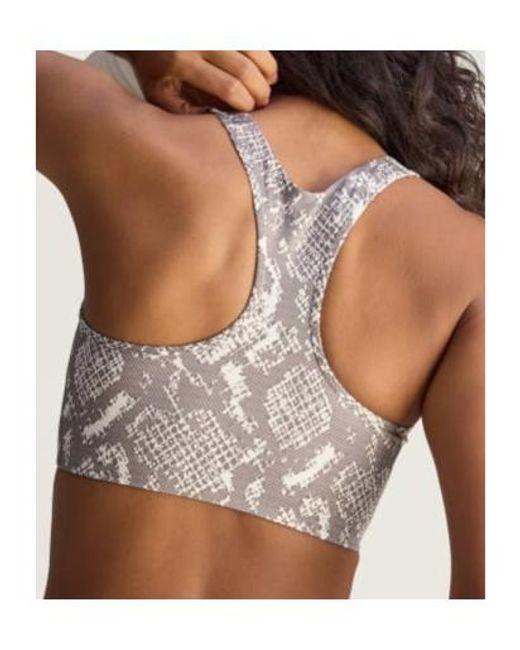 Adidas By Stella McCartney Gray Power Impact Medium Support Printed Training Bra