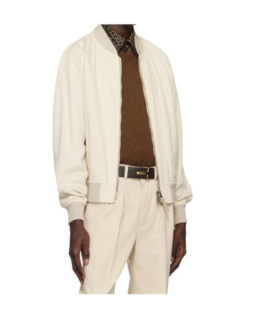 Tom Ford Natural Gabardine Bomber Jacket for men