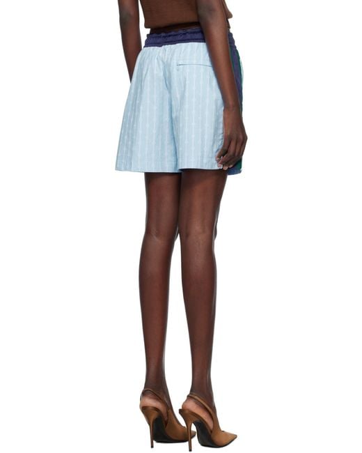Casablanca Blue Elastic Waist Shorts
