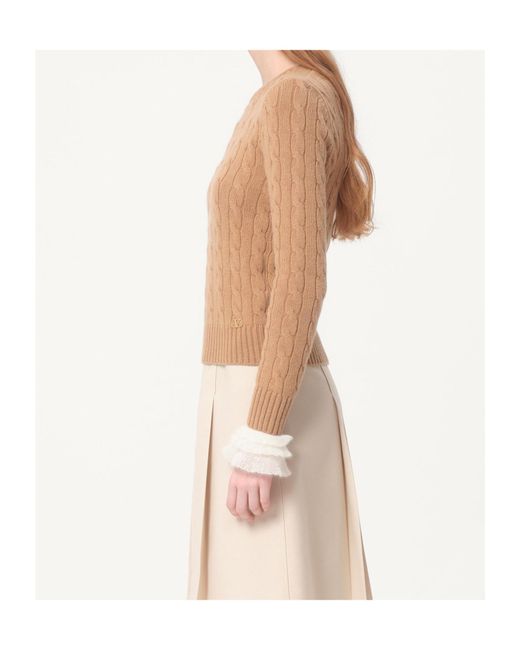 Valentino Natural Crewneck Long-Sleeved Jumper