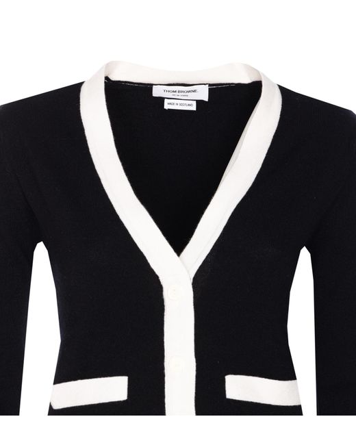 Thom Browne Blue V-Neck Knitted Cardigan