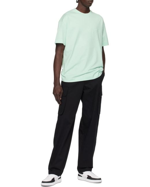 Givenchy Gray Logo Embossed Crew Neck T-Shirt for men