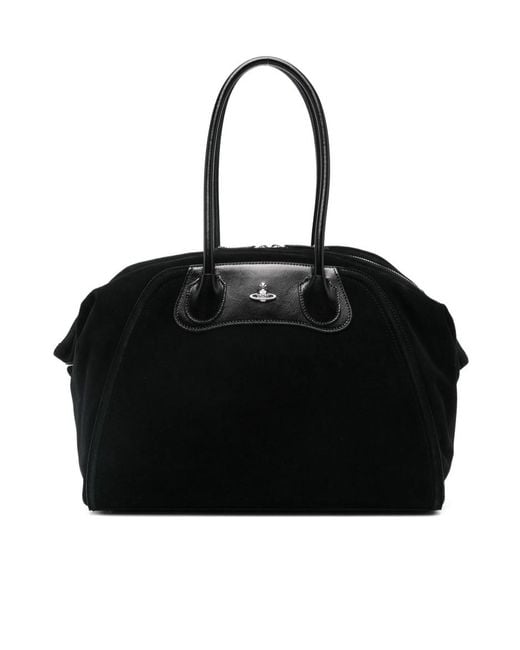 Vivienne Westwood Black Curved-Top Tote Bag