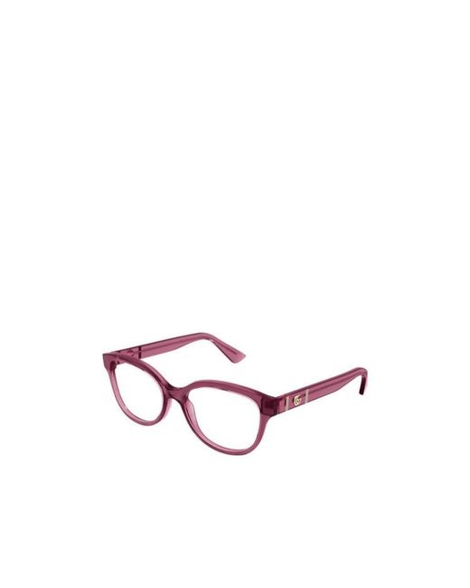 Gucci White Eyewear Round Frame Glasses