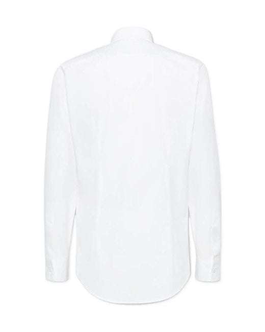 DSquared² White Easy Slim Mini Dean Collar Shirt for men