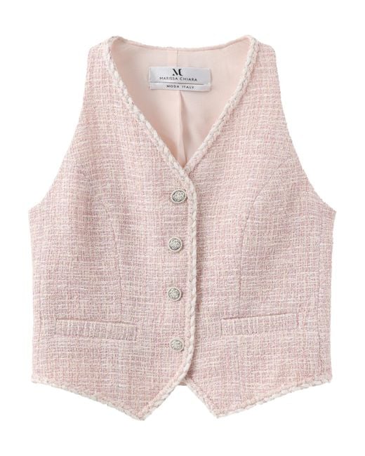 Marissa Chiara Pink Single-Breasted Vest
