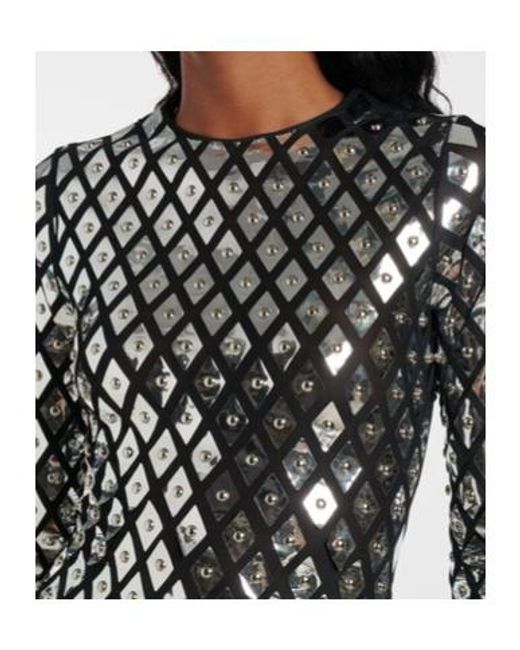 Rabanne Black Studded Jersey Minidress