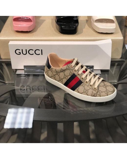 Gucci Pink Ace Gg Supreme Sneakers