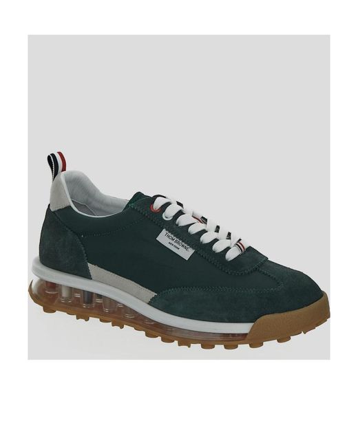 Thom Browne Green Translucent-Sole Lace-Up Sneakers for men