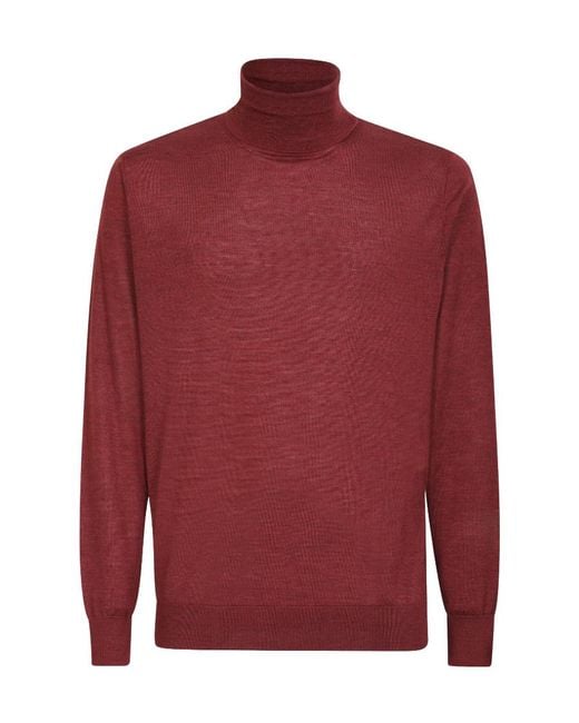 Colombo Red Classic Knit Sweater for men