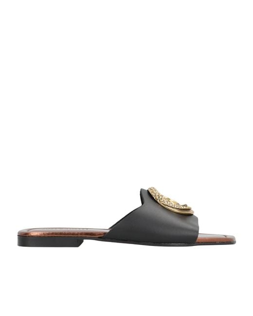 Just Cavalli White Elisie Satin Slide Sandals