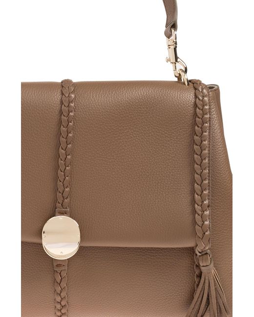 Chloé Brown Large Penelope Leather Shoulder Bag