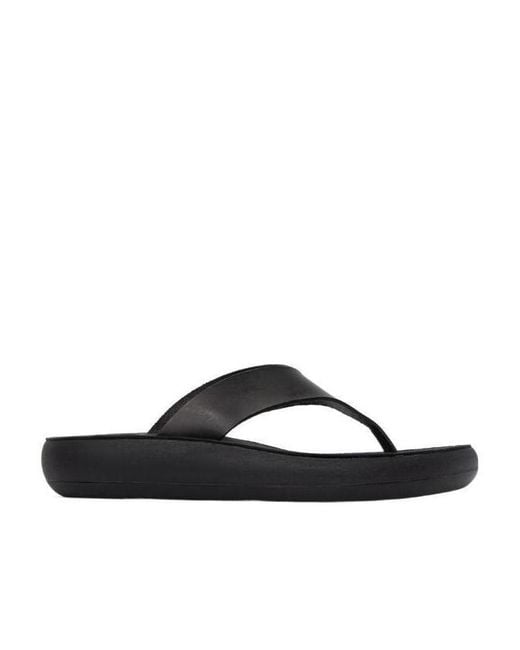 Ancient Greek Sandals Black Logo Slippers