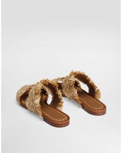 Dolce & Gabbana Multicolor Fringe Detailed Braided Slippers