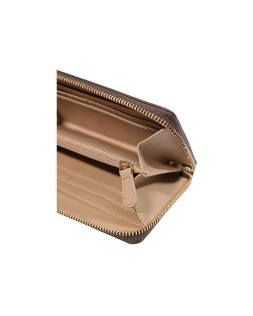 Moschino Brown Zip-Around Wallet