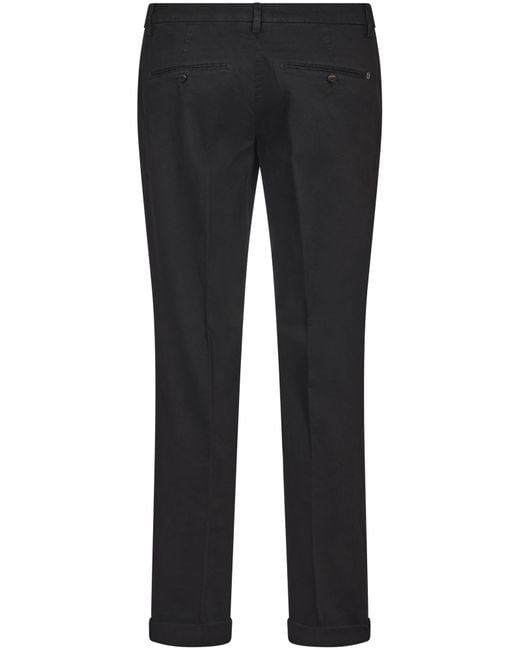 Dondup Black Belt-Lined Casual Pants for men