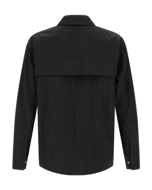 Herno Black Laminar Crinkled Dobby Shacket Jacket for men