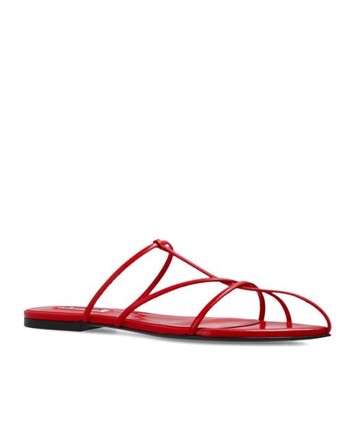 Jil Sander Red Strapped Sandals