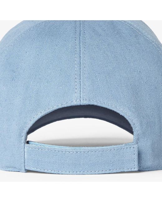 Fendi Blue Ff Stitches Baseball Cap for men
