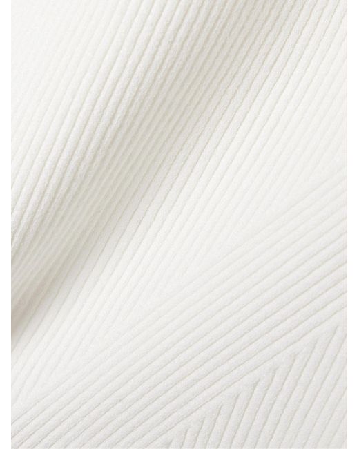 Veronica Beard White Ribbed Vest