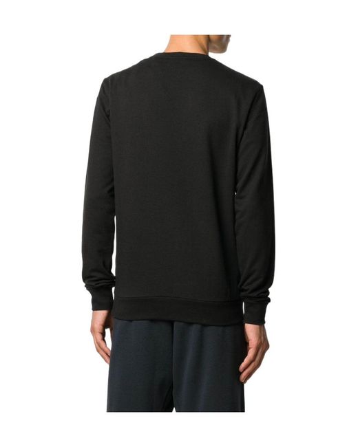 EA7 Black Logo-Print Crew Neck Sweatshirt for men
