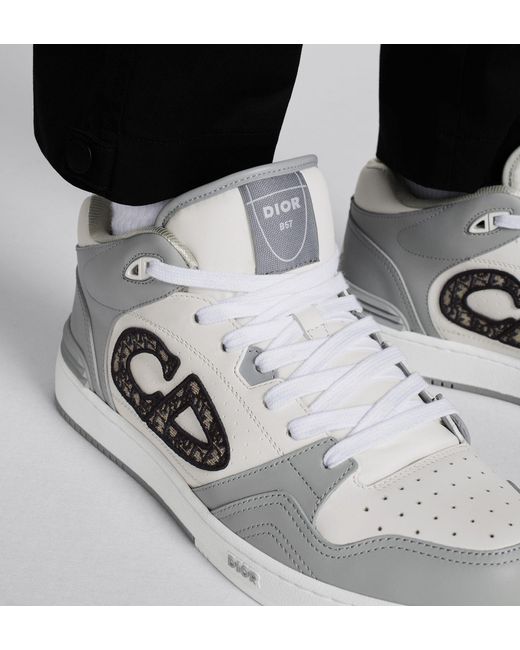 Dior White Homme B57 Mid-Top Sneakers for men
