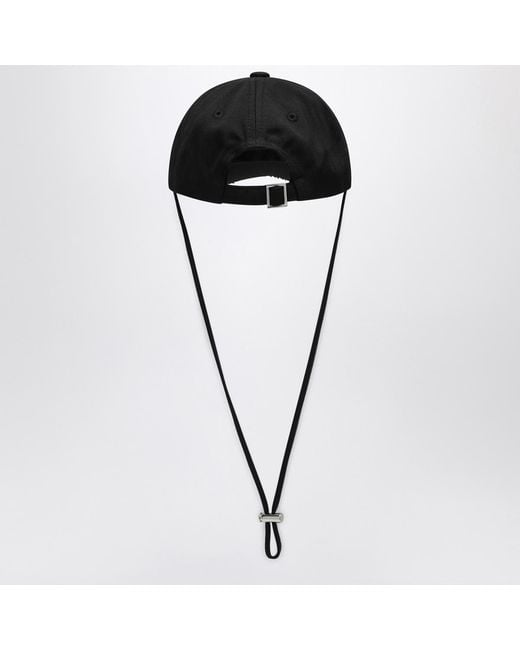 Jacquemus Black Logo Plaque Curved Peak Cap for men
