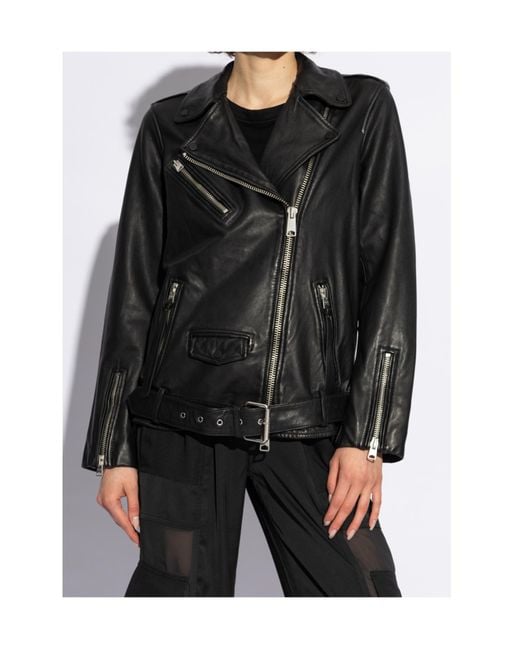 AllSaints Black Classic Biker Jacket
