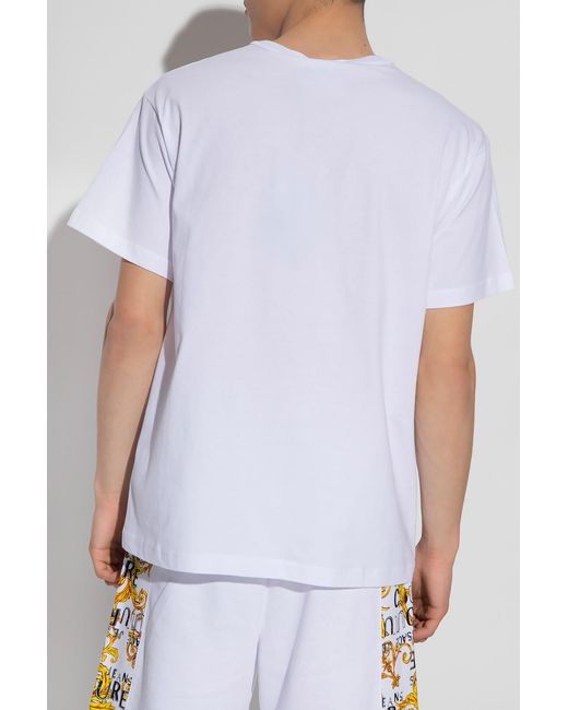 Versace Jeans White Logo-Print T-Shirt for men