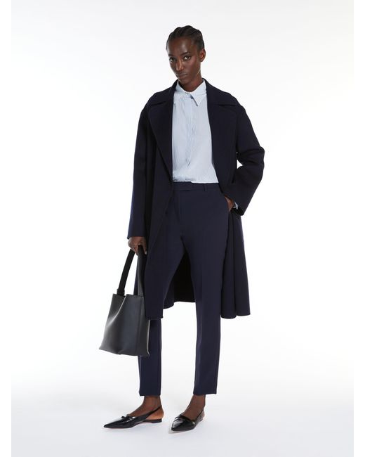 Max Mara Blue Studio High Waist Straight Leg Pants