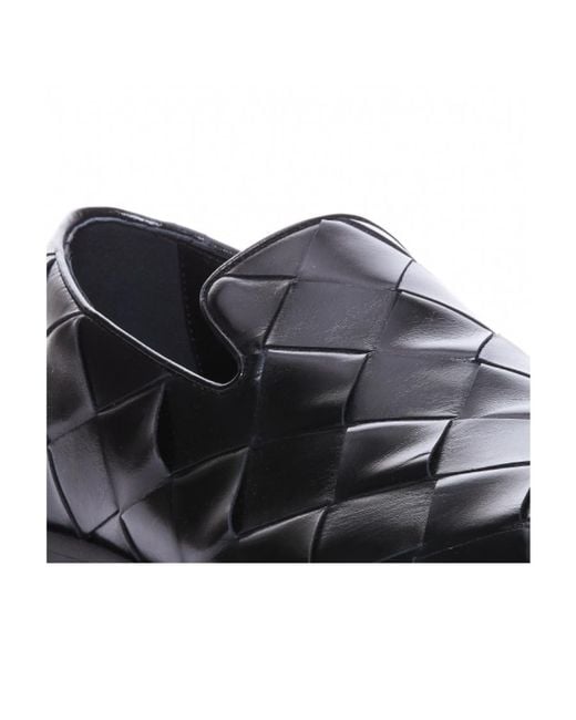 Bottega Veneta Black Intrecciato Roma Slippers for men