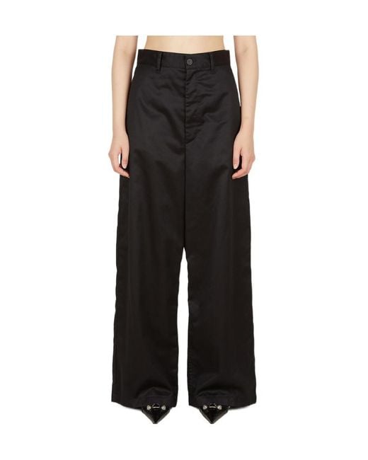 Balenciaga Black Drop-Crotch Wide-Leg Trousers