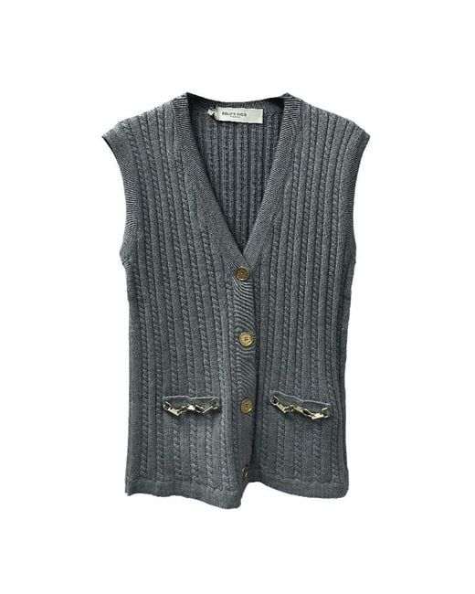 Golden Goose Deluxe Brand Gray V-Neck Knitted Vest