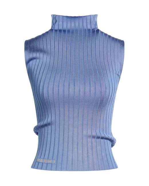 Marni Blue Sleeveless Jumper