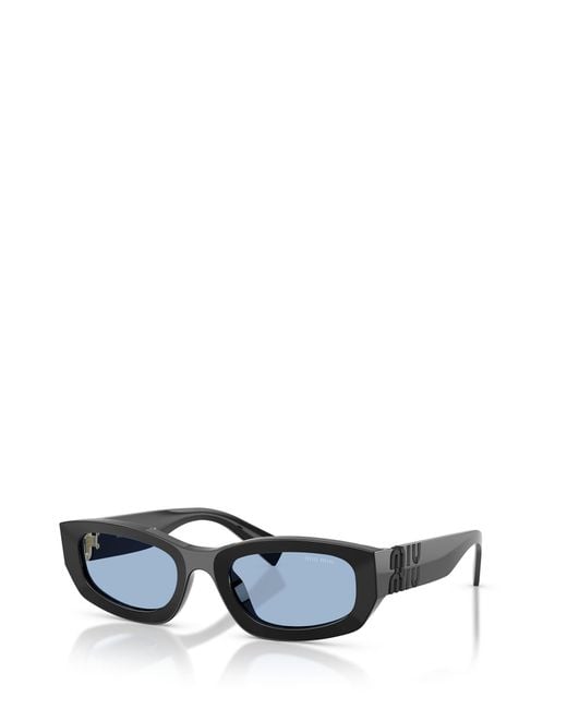Miu Miu Blue Eyewear Rectangular Frame Sunglasses