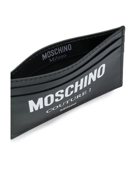 Moschino Black Logo Print Cardholder for men