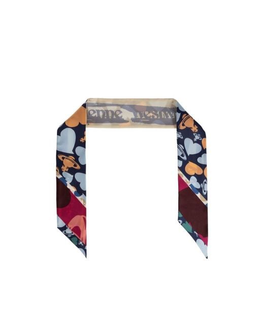 Vivienne Westwood White Patterned Silk Scarf for men