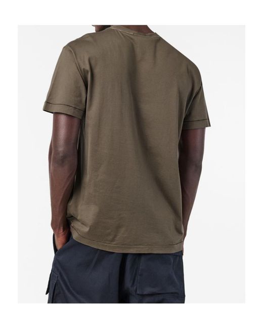 Stone Island Gray Logo Patch T-Shirt for men
