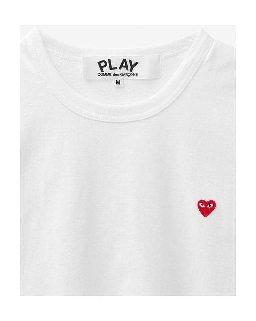 COMME DES GARÇONS PLAY White Embroidered Logo T-Shirt for men